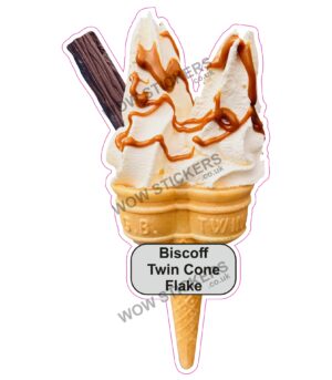 Biscoff Twin Cone with Flake