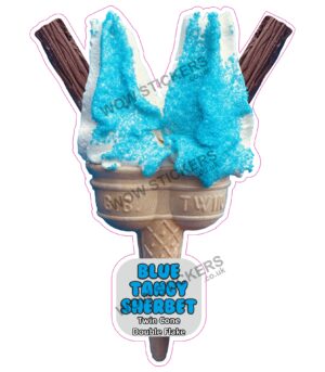 Blue Tangy Sherbet Twin Cone Double Flake