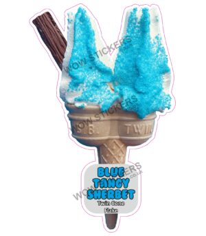 Blue Tangy Sherbet Twin Cone with Flake