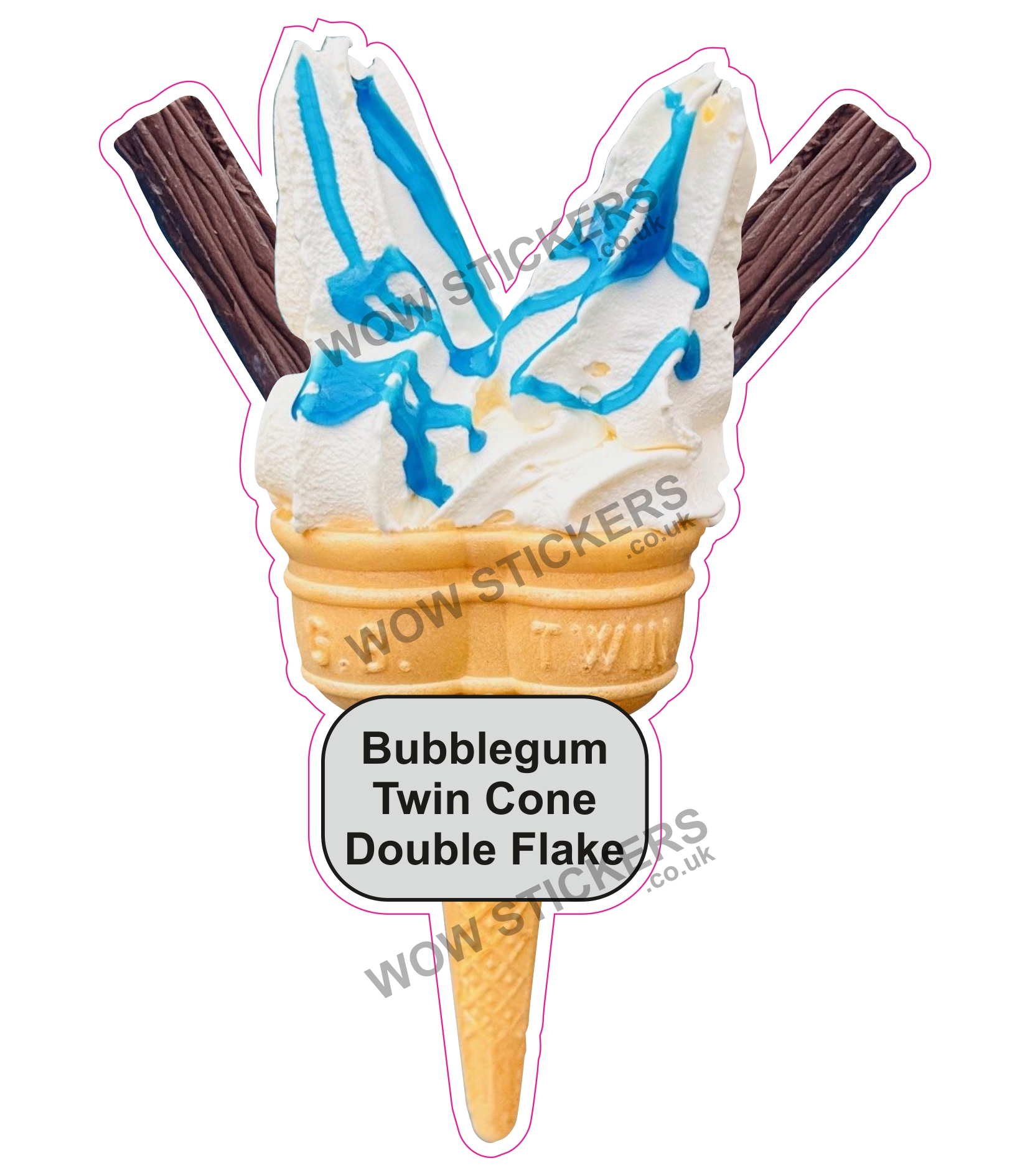 Bubblegum Twin Cone Double Flake
