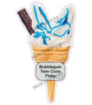 Bubblegum Twin Cone with Flake