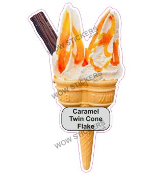 Caramel Twin Cone with Flake