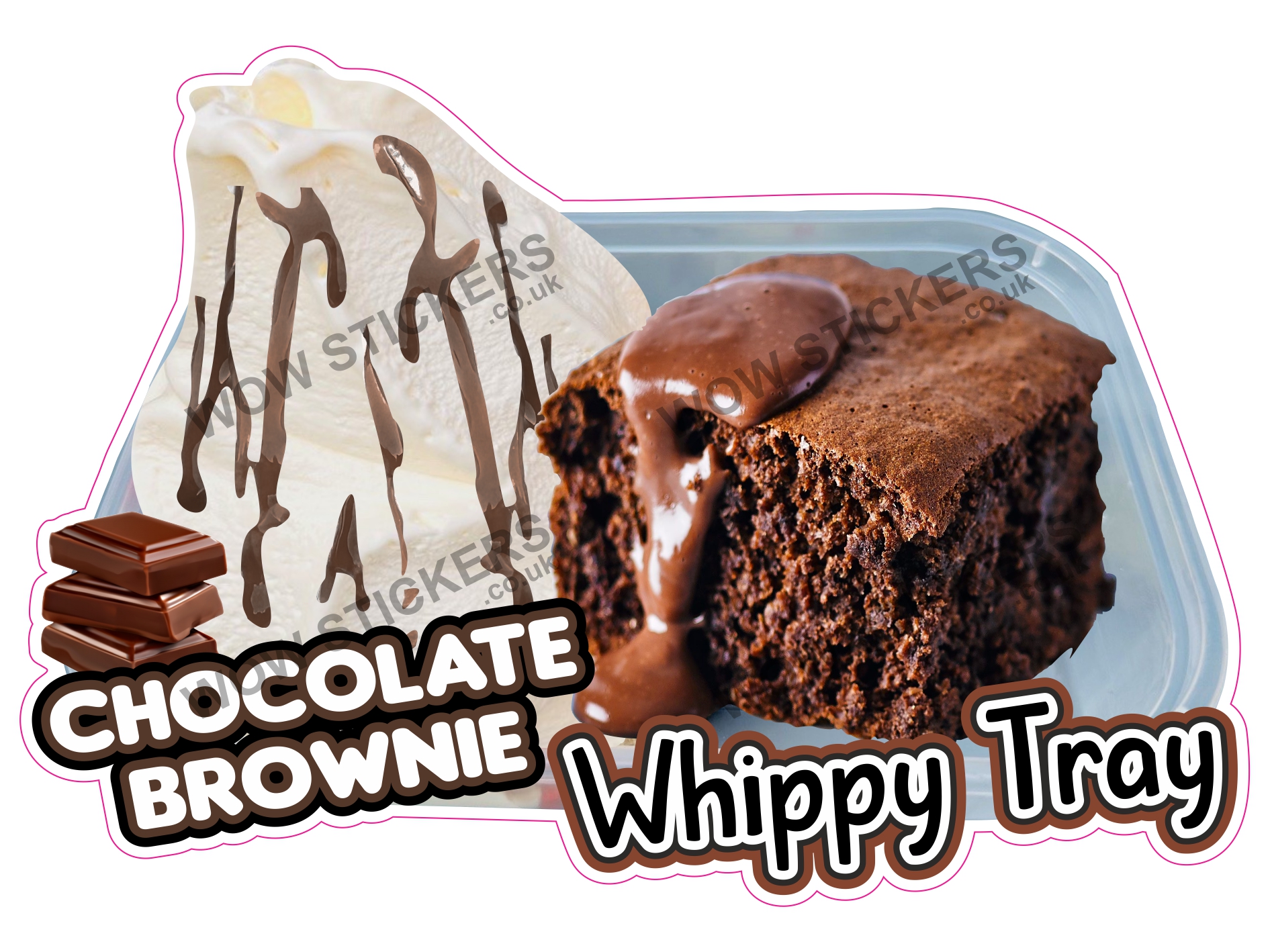 Chocolate Brownie Square Cake Whippy Tray