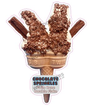 Chocolate Sprinkles Twin Cone Double Flake