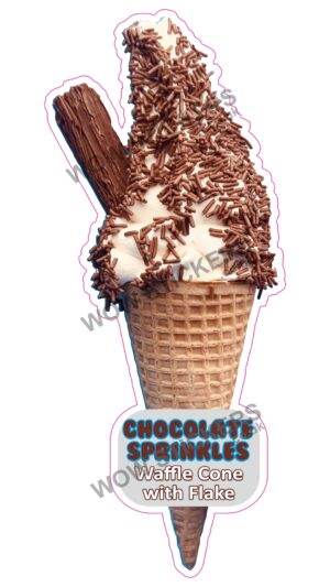 Chocolate Sprinkles Waffle Cone With Flake