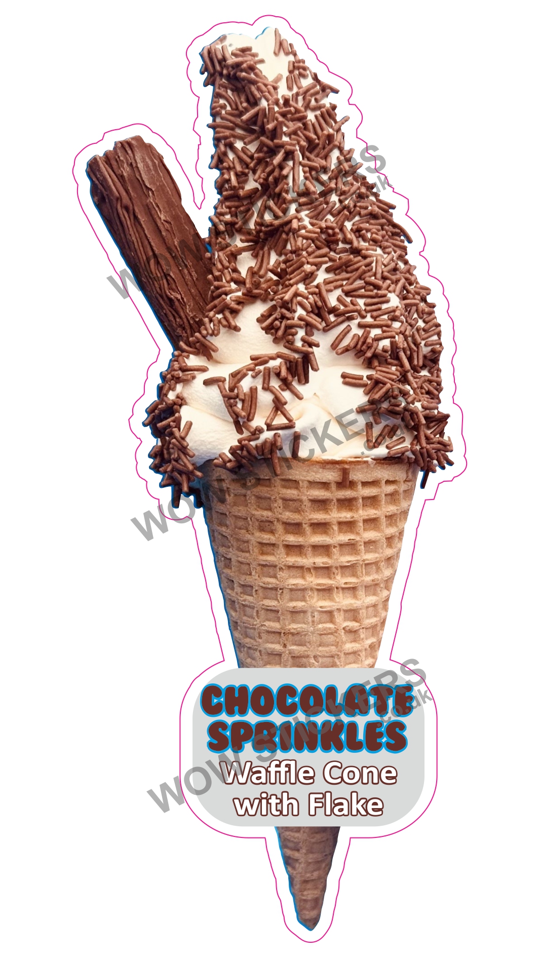 Chocolate Sprinkles Waffle Cone With Flake