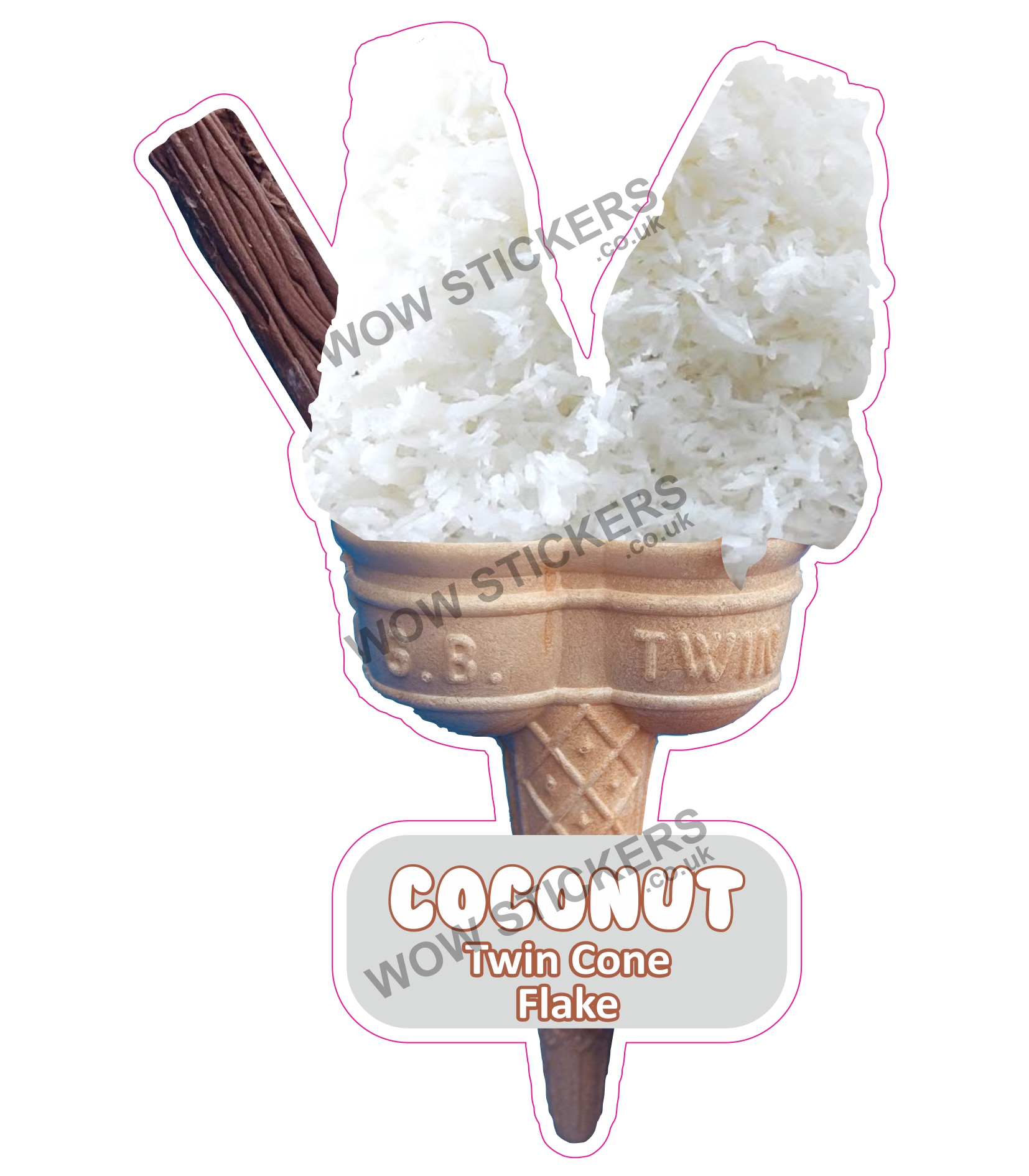 Coconut Twin Cone With Flake