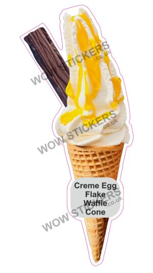Creme Egg Sauce Waffle Cone With Flake