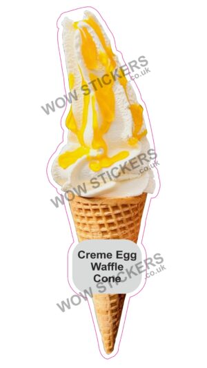 Creme Egg Sauce Waffle Cone