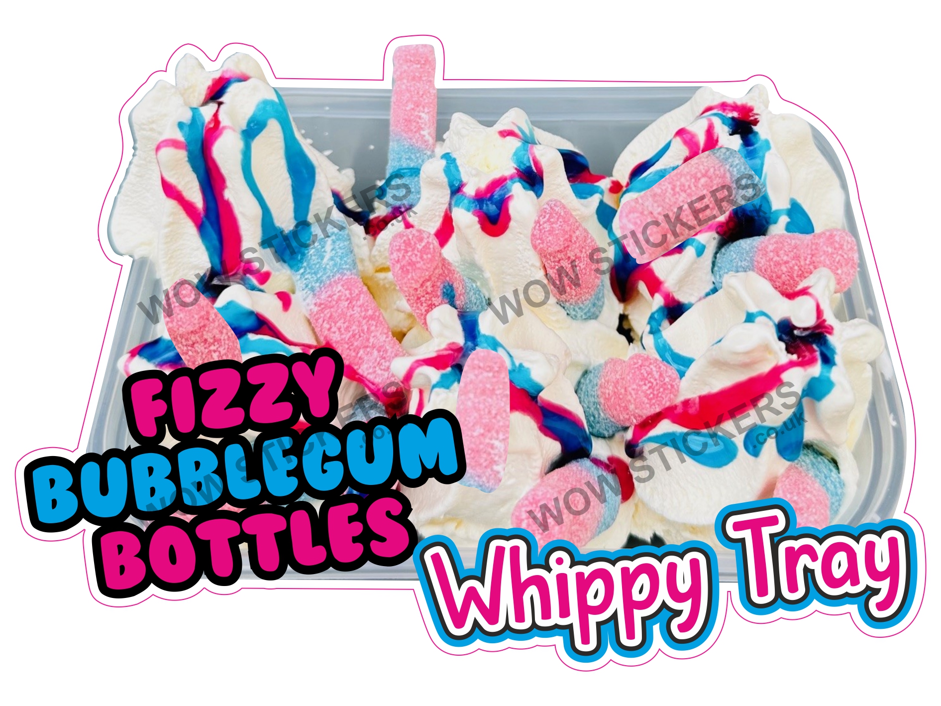 Fizzy Bubblegum Bottles Whippy Tray