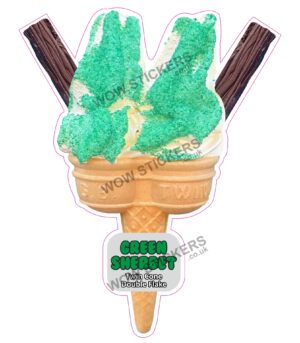 Green Sherbet Twin Cone Double Flake