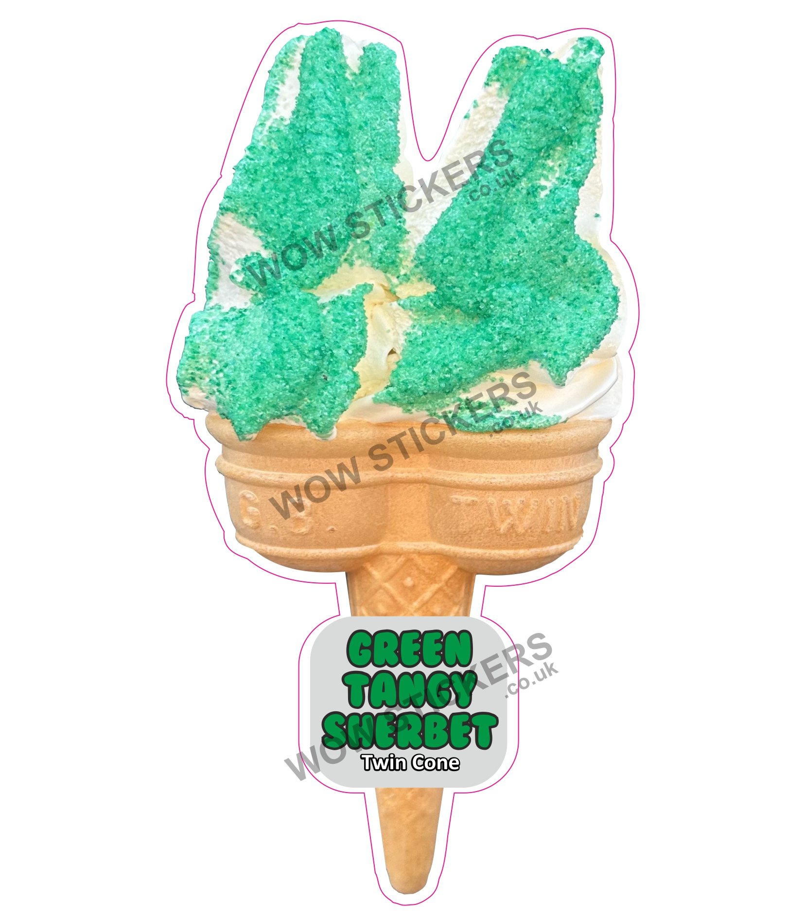 Green Tangy Sherbet Twin Cone