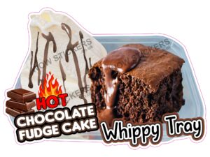 Hot Square Chocolate Fudge Cake Whippy Tray