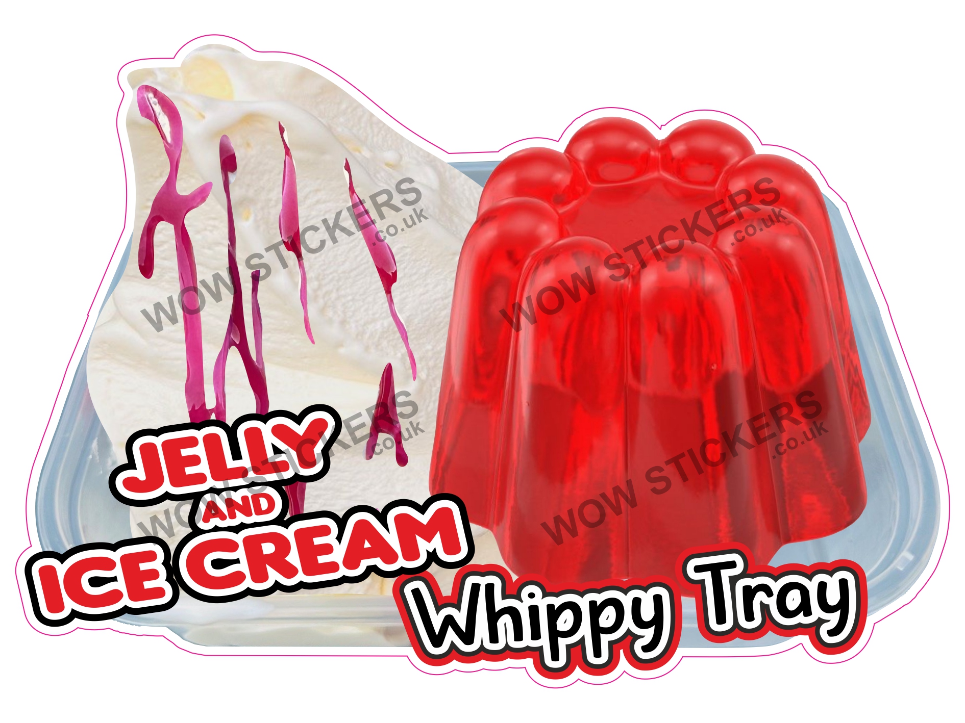 Jelly & Ice Cream Red Whippy Tray