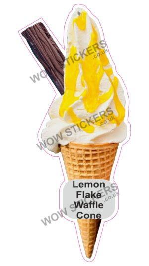 Lemon Sauce Waffle Cone With Flake