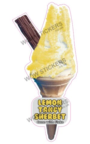 Lemon Tangy Sherbet Flake Cone