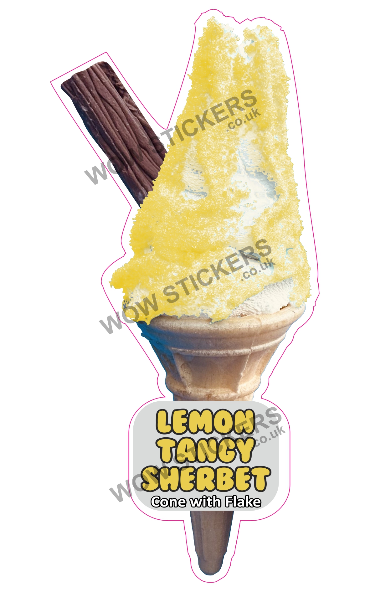 Lemon Tangy Sherbet Flake Cone