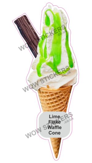 Lime Sauce Waffle Cone With Flake