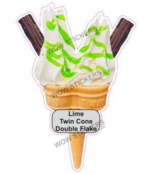 Lime Twin Cone Double Flake