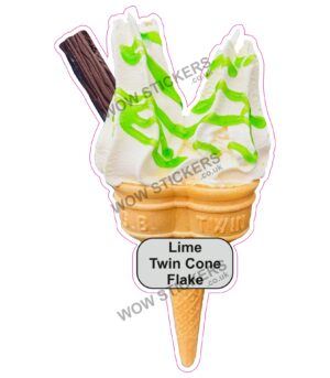 Lime Twin Cone with Flake