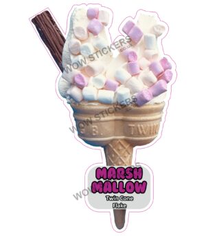 Marshmallow Twin Cone with Flake