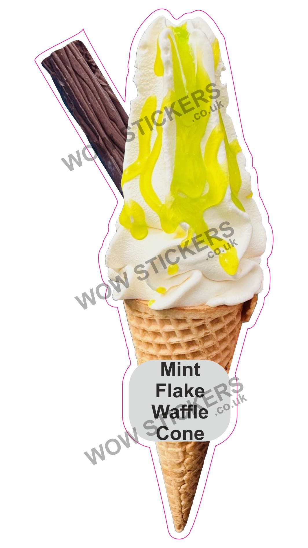 Mint Waffle Cone With Flake