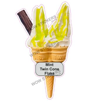 Mint Twin Cone with Flake