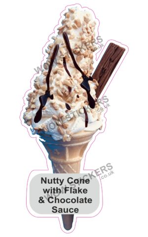 Nutty Flake Cone With Chocolate Sauce