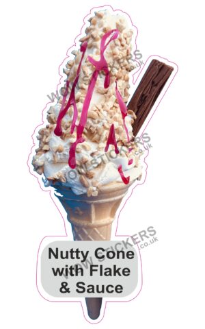 Nutty Flake Cone With Red Sauce