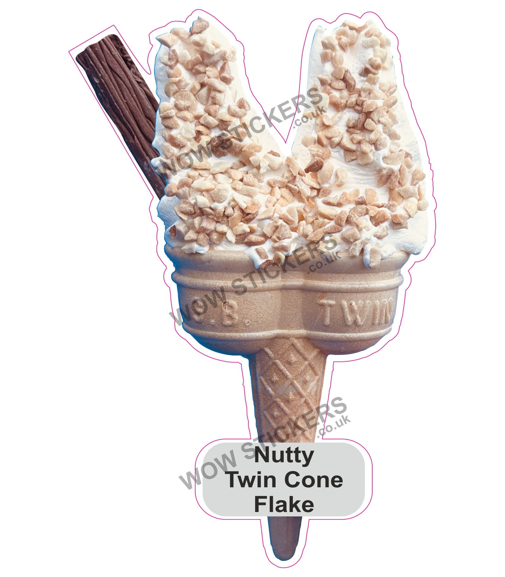 Nutty Twin Cone with Flake