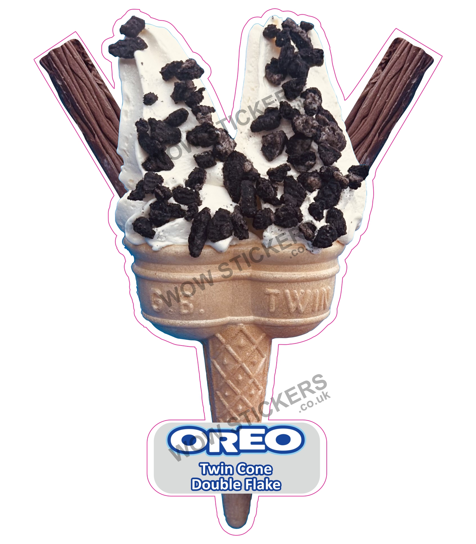 Oreo Twin Cone With Double Flake