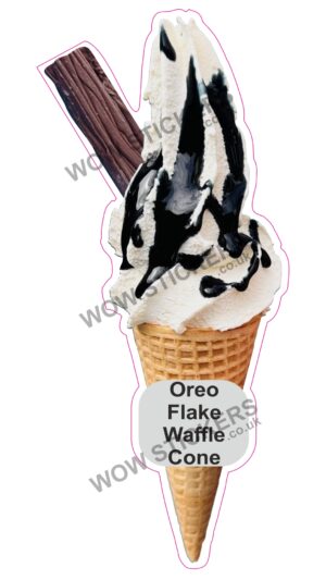 Oreo Sauce Waffle Cone With Flake