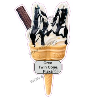 Oreo Twin Cone With Flake