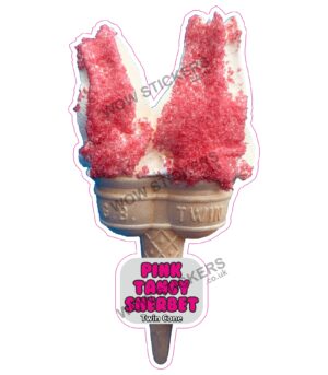 Pink Tangy Sherbet Twin Cone