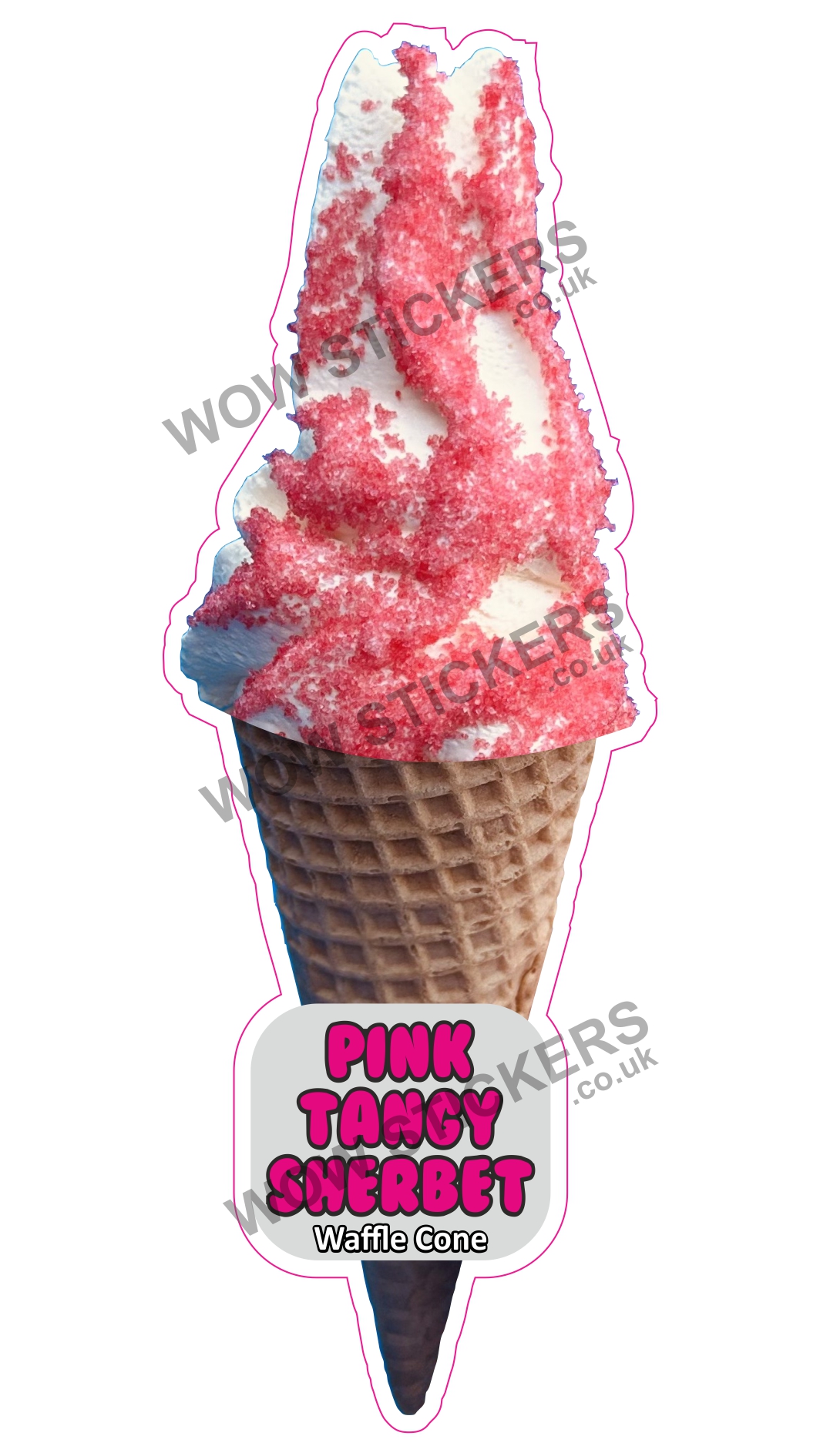 Pink Tangy Sherbet Waffle Cone