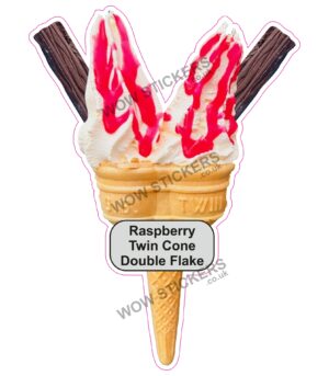 Raspberry Twin Cone Double Flake