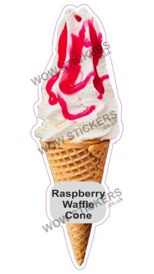Raspberry Sauce Waffle Cone