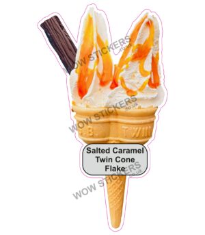 Salted Caramel Twin Cone With Flake