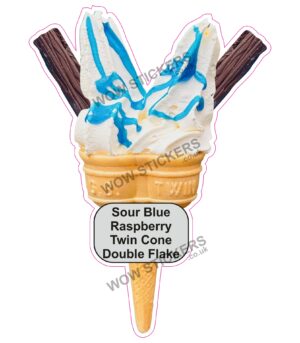 Sour Blue Raspberry Twin Cone Double Flake