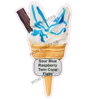 Sour Blue Raspberry Twin Cone With Flake