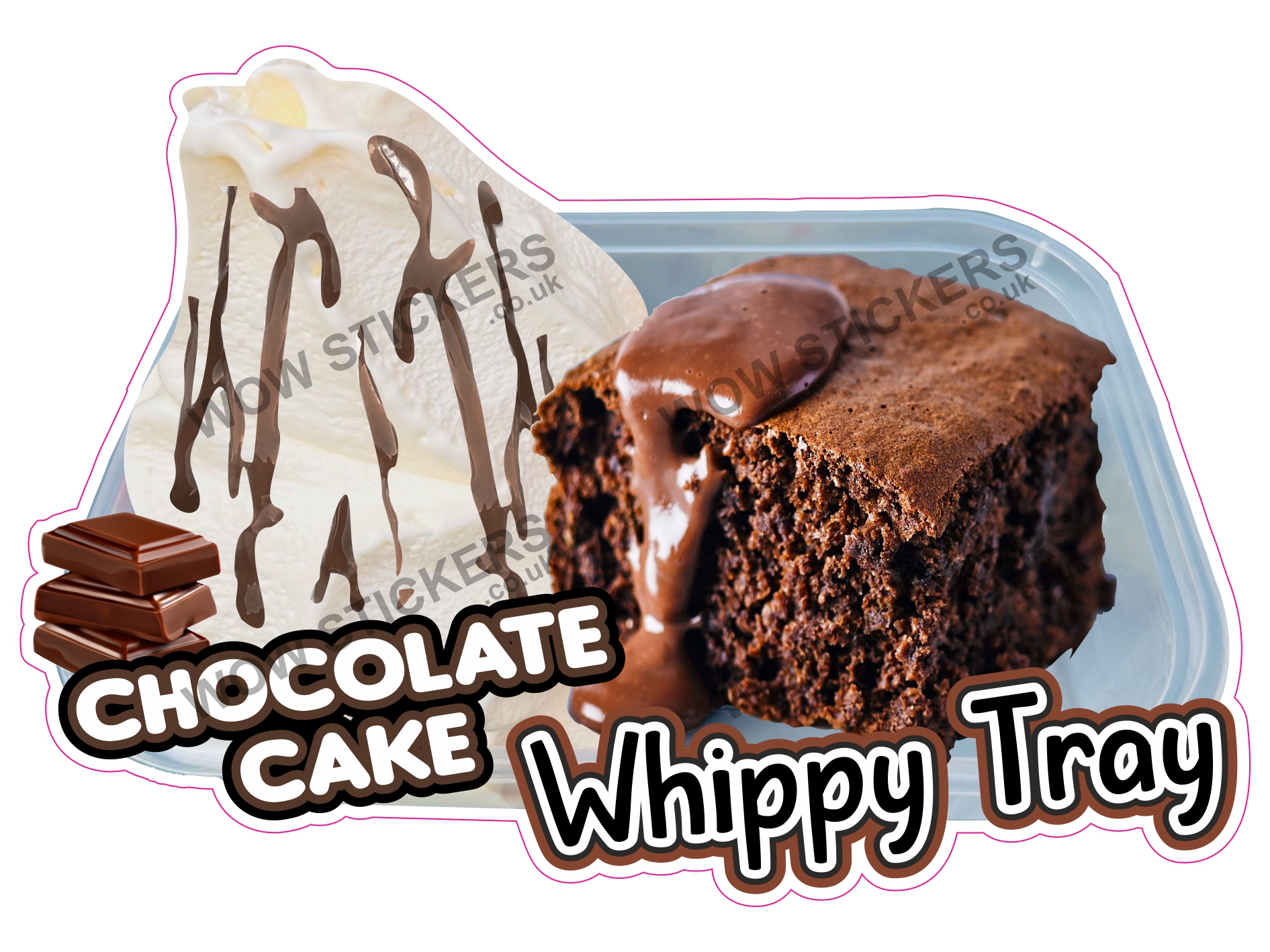 Square Chocolate Cake Whippy Tray