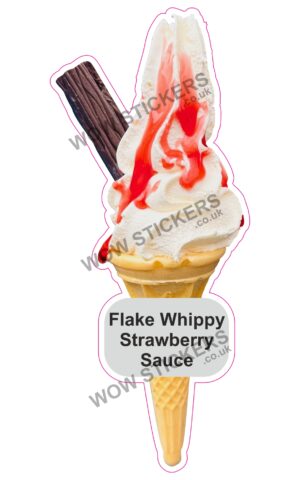 Strawberry Flake Cone