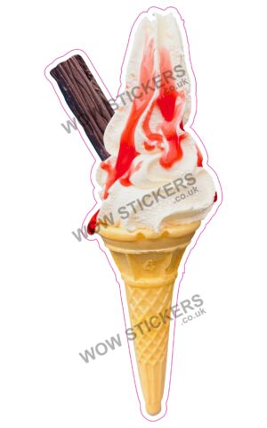 Strawberry Flake Cone
