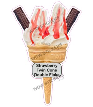 Strawberry Twin Cone Double Flake