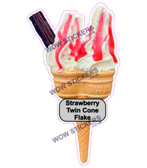 Strawberry Twin Cone With Flake