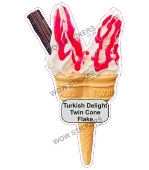 Turkish Delight Twin Cone with Flake