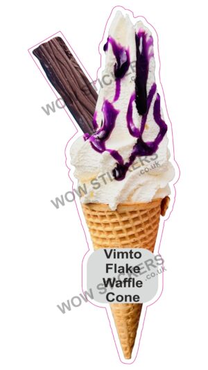 Vimto Sauce Waffle Cone With Flake