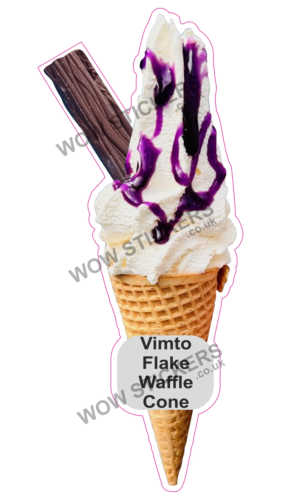 Vimto Sauce Waffle Cone With Flake