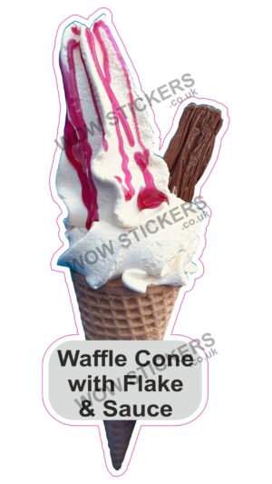 Waffle Cone With Flake & Sauce