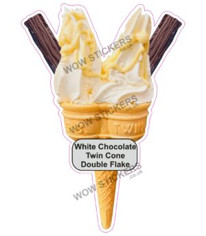 White Chocolate Twin Cone Double Flake